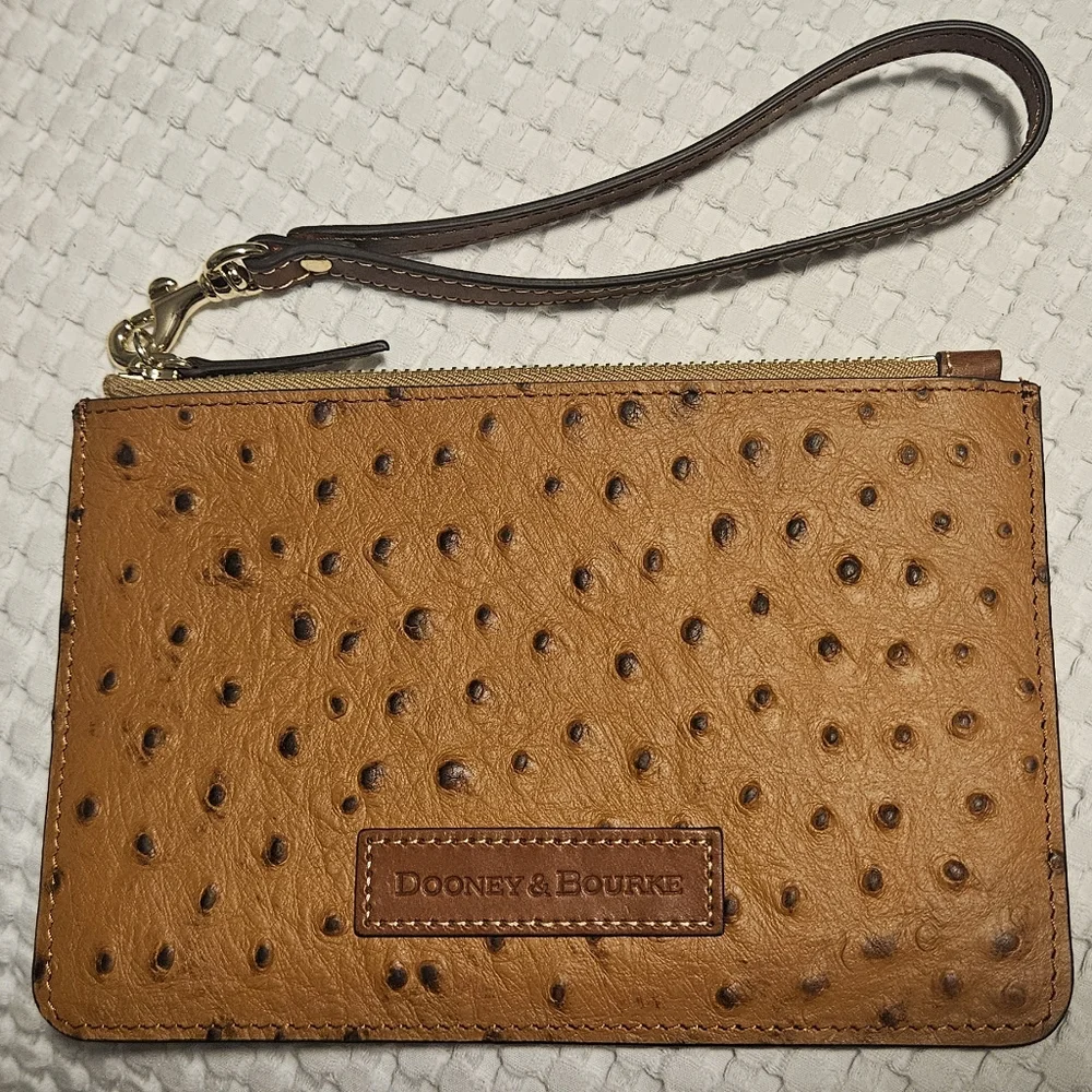 NWT Dooney & Bourke Briana Ostrich Embossed Leather Shoulder Bag: Caramel - Picture 15 of 16